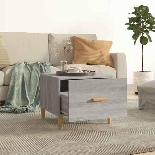 Sofaborde 2 stk. 50x50x40 cm konstrueret træ grå sonoma-eg