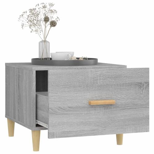 Sofaborde 2 stk. 50x50x40 cm konstrueret træ grå sonoma-eg