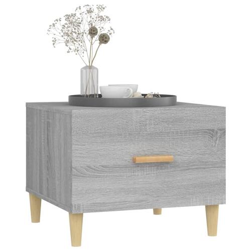 Sofaborde 2 stk. 50x50x40 cm konstrueret træ grå sonoma-eg