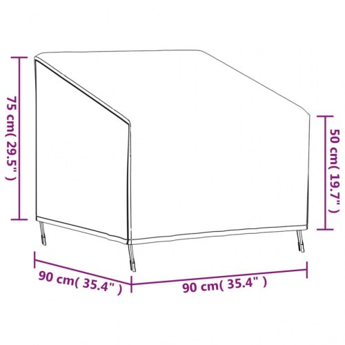 Overtræk til havestol 90x90x50/75 cm 420D oxfordstof sort