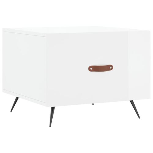 Sofabord 50x50x40 cm konstrueret træ hvid højglans