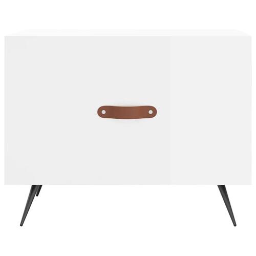 Sofabord 50x50x40 cm konstrueret træ hvid højglans