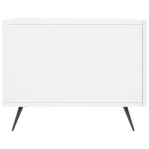 Sofabord 50x50x40 cm konstrueret træ hvid højglans