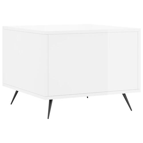 Sofabord 50x50x40 cm konstrueret træ hvid højglans