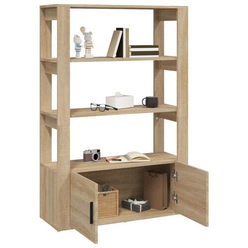 Skænk 80x30x119,5 cm konstrueret træ sonoma-eg