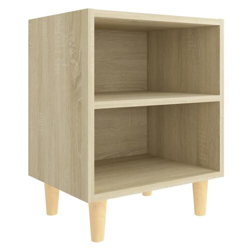 Sengeskab med ben i massivt træ 40x30x50 cm sonoma-eg