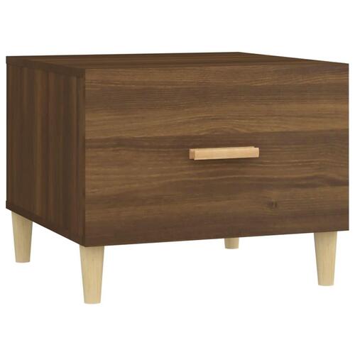 Sofabord 50x50x40 cm konstrueret træ brun egetræsfarve