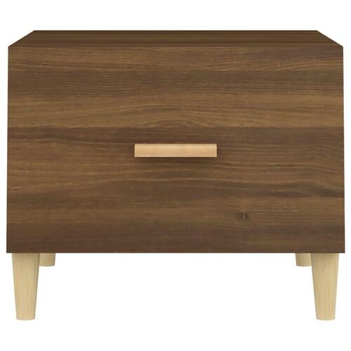 Sofabord 50x50x40 cm konstrueret træ brun egetræsfarve