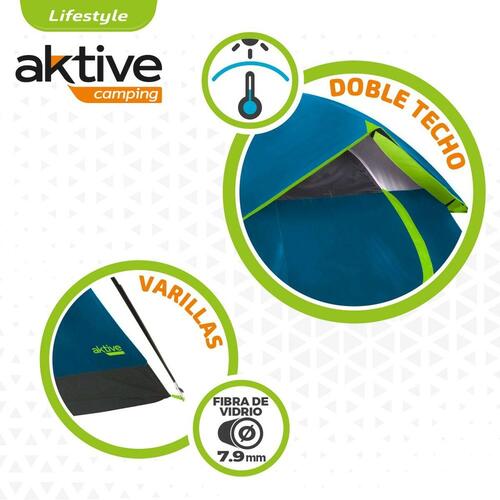 Telt Aktive 4 personer 240 x 130 x 210 cm (2 enheder)