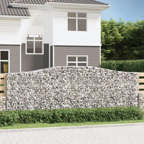 Buede gabionkurve - 3 stk. 400×50×140/160 cm i galvaniseret jern