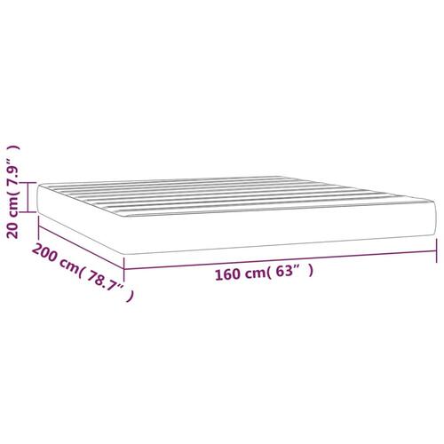 Springmadras med pocketfjedre 160x200x20 cm stof sort
