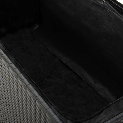 Udendørs opbevaringkasse sort 120x50x60 cm polyrattan