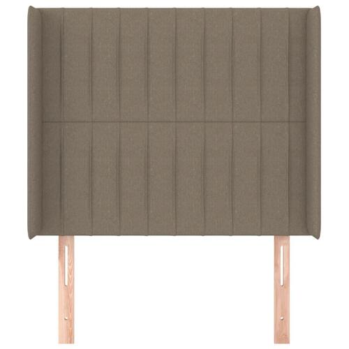 Sengegavl med kanter 93x16x118/128 cm stof gråbrun