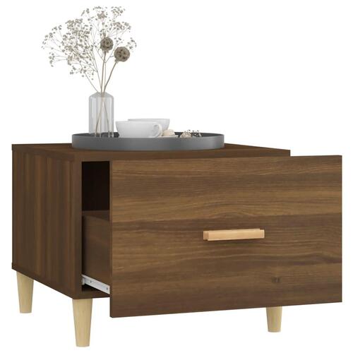 Sofaborde 2 stk. 50x50x40 cm konstrueret træ brun egetræsfarve