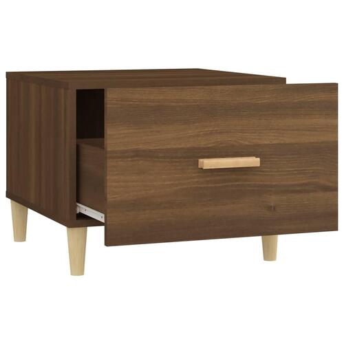 Sofaborde 2 stk. 50x50x40 cm konstrueret træ brun egetræsfarve