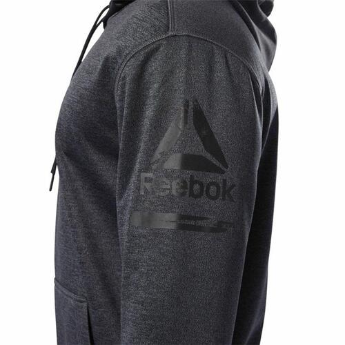 Hættetrøje til Kvinde Reebok Ready Poly Fleece Mørkegrå S