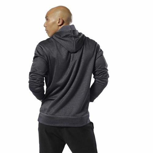 Hættetrøje til Kvinde Reebok Ready Poly Fleece Mørkegrå S