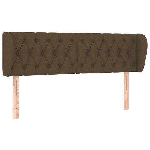 Sengegavl med kanter 147x23x78/88 cm stof mørkebrun