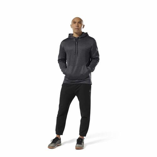 Hættetrøje til Kvinde Reebok Ready Poly Fleece Mørkegrå S