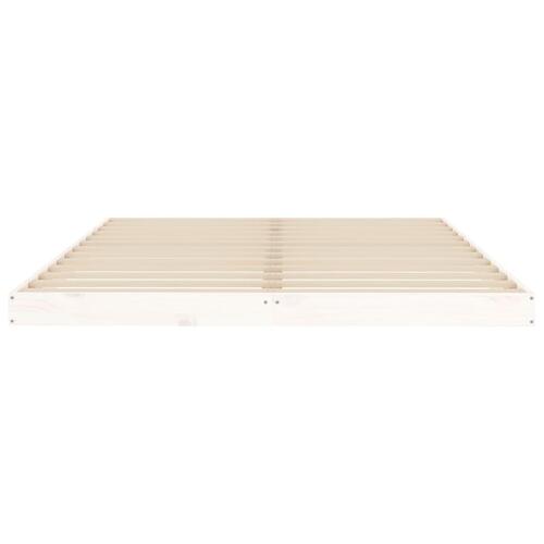 Sengeramme 140x200 cm massivt fyrretræ hvid