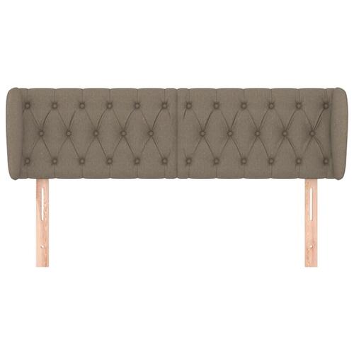 Sengegavl med kanter 147x23x78/88 cm stof gråbrun