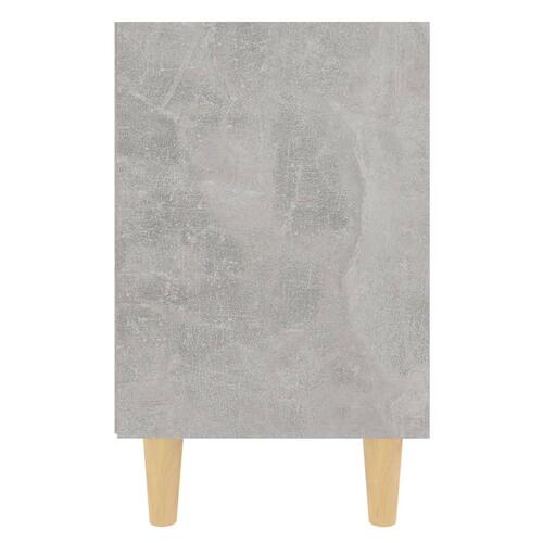 Sengeskabe m. massive træben 2 stk. 40x30x50 cm betongrå