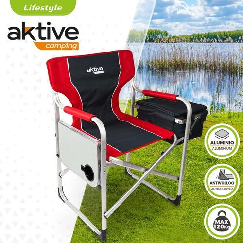 Sammenklappelig campingstol Aktive Grå Rød 61 x 92 x 52 cm (2 enheder)