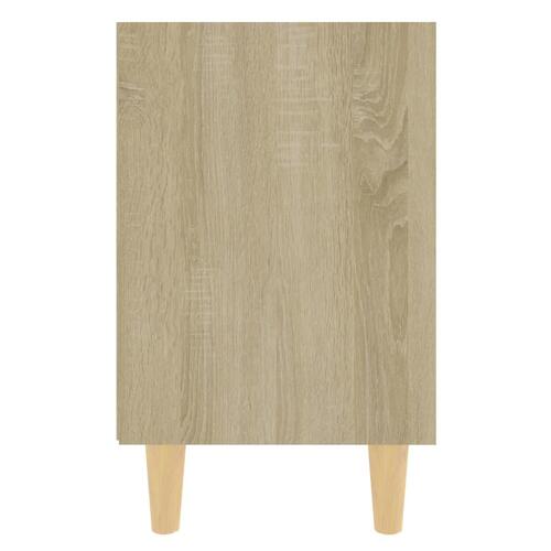 Sengeskab med ben i massivt træ 40x30x50 cm sonoma-eg og hvid