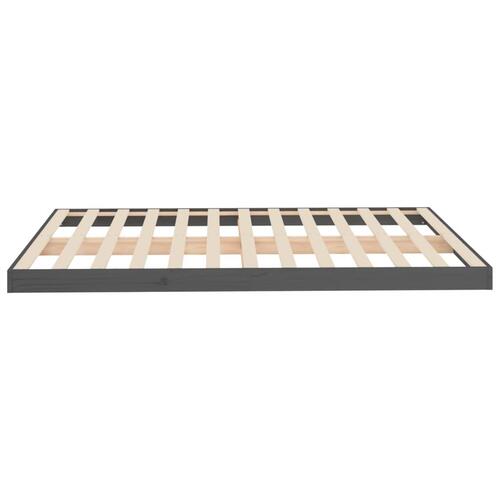 Sengeramme 140x190 cm massivt fyrretræ grå