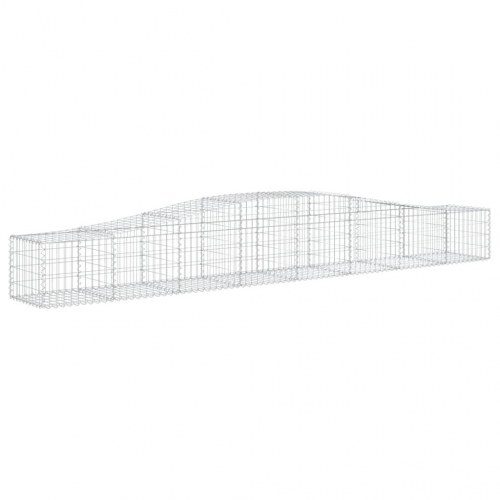 Buet gabionkurv 400×50×40/60 cm - galvaniseret jern stenvæg