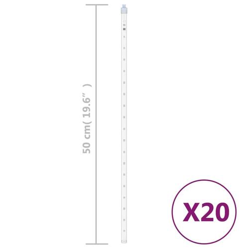 Lyskæder meteorregn 20 stk. 50 cm 720 LED'er inde/ude blåt lys