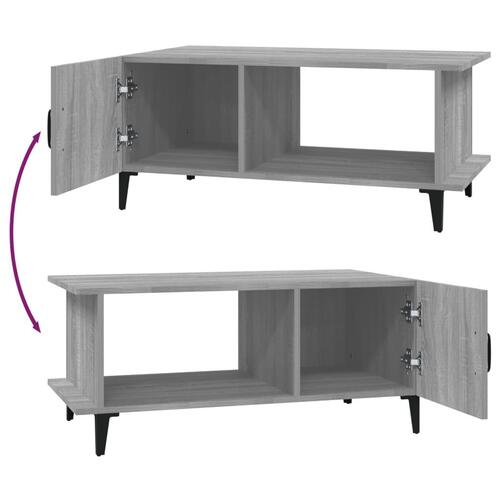 Sofabord 90x50x40 cm konstrueret træ grå sonoma-eg