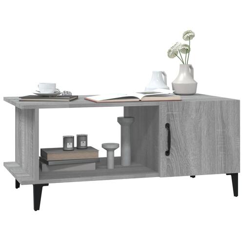 Sofabord 90x50x40 cm konstrueret træ grå sonoma-eg