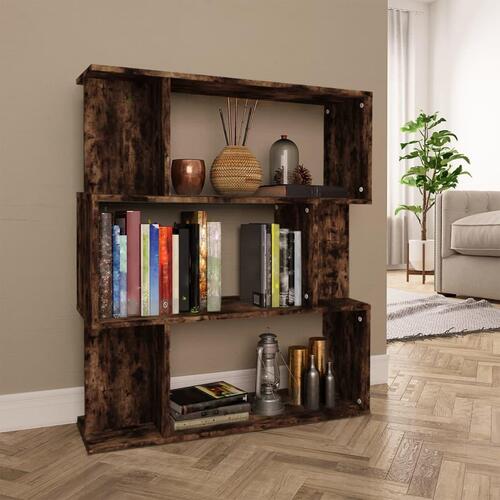 Bogreol/rumdeler 80x24x96 cm konstrueret træ røget egetræ