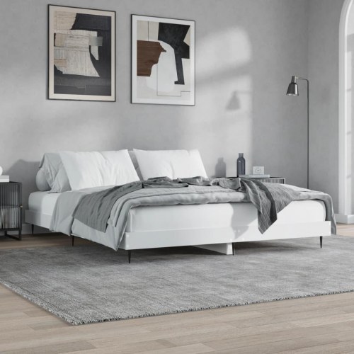 Sengestel uden madras 180x200 cm konstrueret træ hvid
