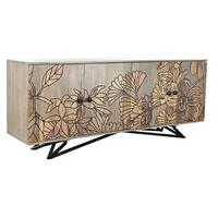 Skænk Natur Grå Metal Mangotræ (177 x 45 x 74 cm)
