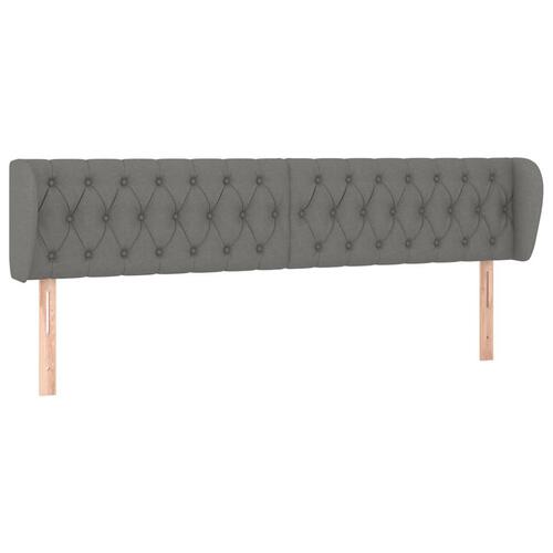 Sengegavl med kanter 183x23x78/88 cm stof mørkegrå