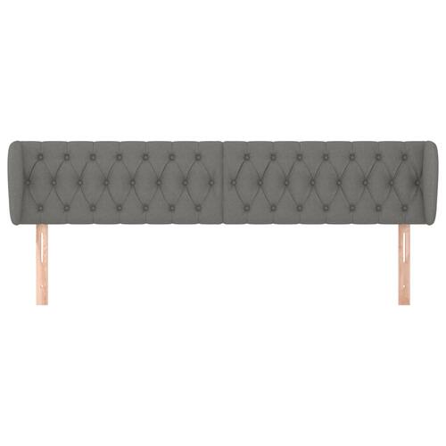 Sengegavl med kanter 183x23x78/88 cm stof mørkegrå