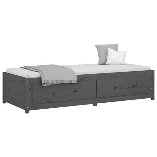 Daybed 80x200 cm massivt fyrretræ grå