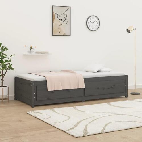Daybed 80x200 cm massivt fyrretræ grå