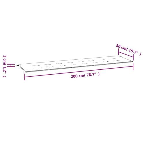 Hynde til havebænk 200x50x3 cm striber stof blå og hvid