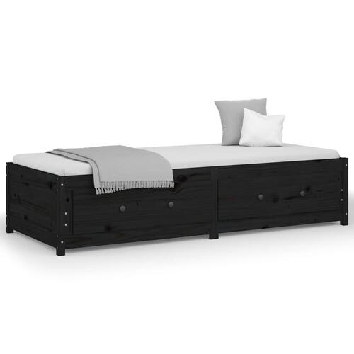 Daybed 90x190 cm Single massivt fyrretræ sort