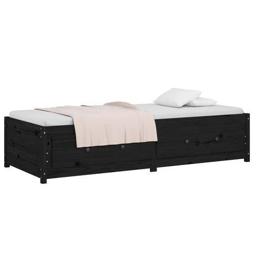 Daybed 90x190 cm Single massivt fyrretræ sort