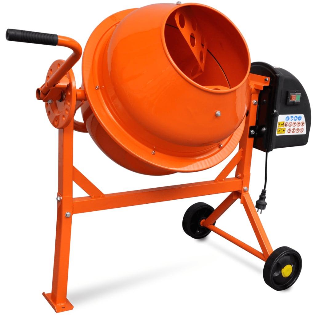 Cementblander elektrisk 63 l 220 W stål orange