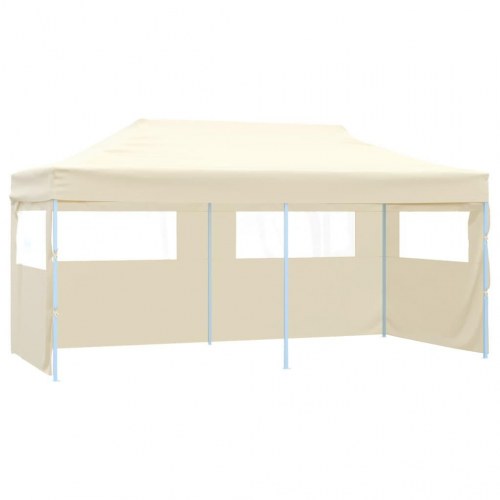 Foldbart pop up-festtelt 3 × 6 m - cremefarvet pavillon