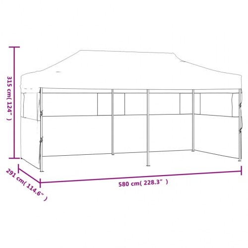 Foldbart pop up-festtelt 3 × 6 m - cremefarvet pavillon