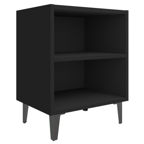 Sengeborde 2 stk. med metalben 40x30x50 sort