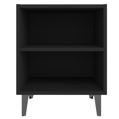 Sengeborde 2 stk. med metalben 40x30x50 sort