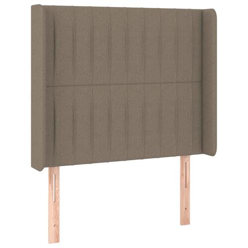 Sengegavl med kanter 103x16x118/128 cm stof gråbrun