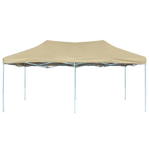 Foldbart pavillontelt pop-up 3 x 6 m cremehvid